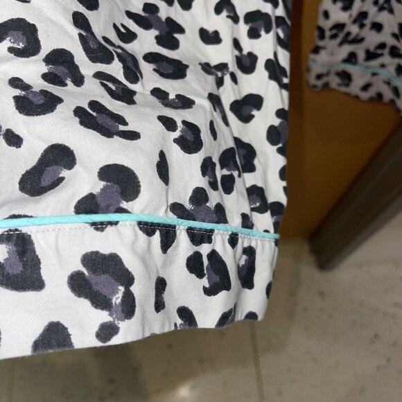 Nordstrom Womens Pajama Set Size Large Gray Animal Print Casual Pure Cotton - Picture 5 of 7